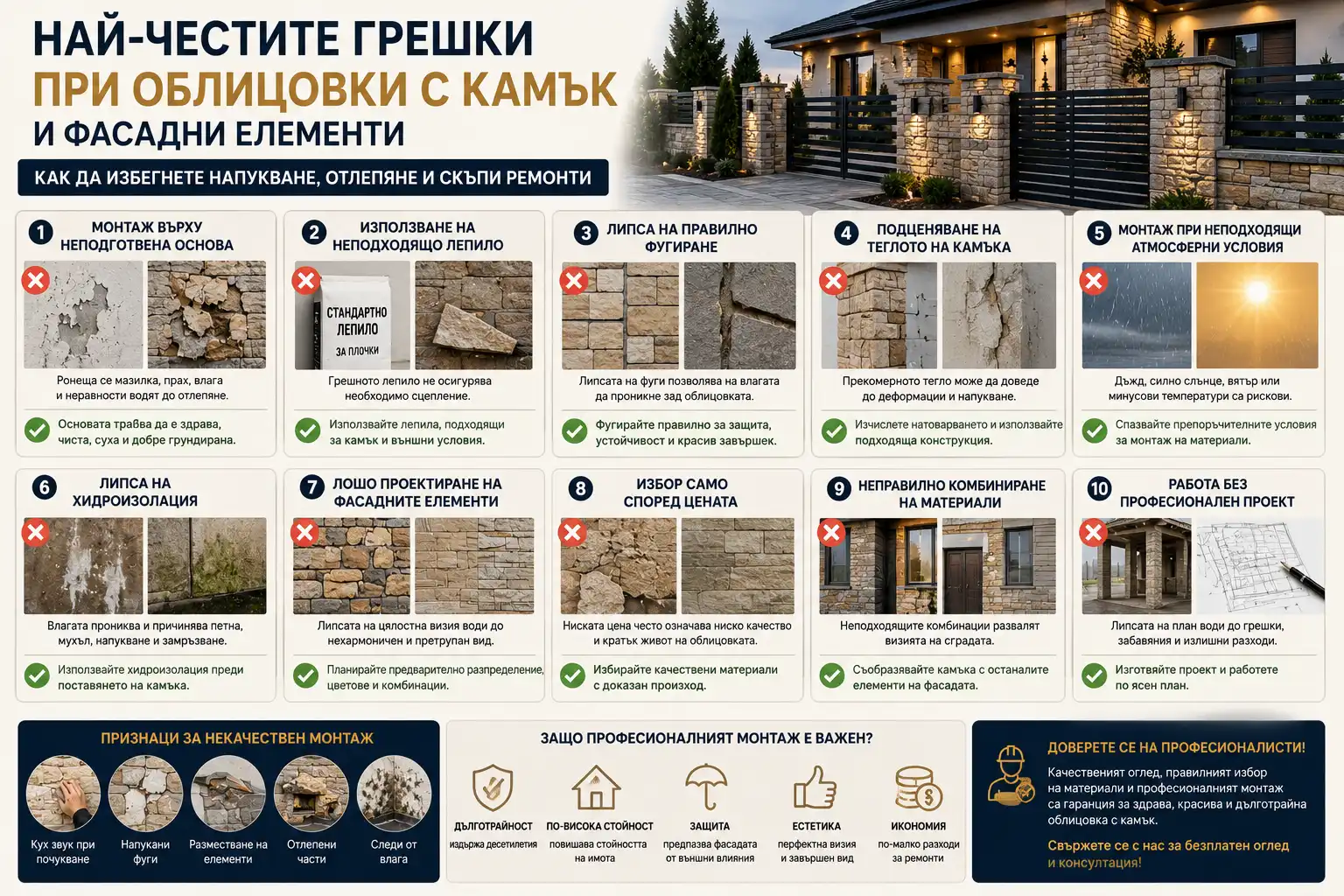 колко струва облицовката с камък през 2026