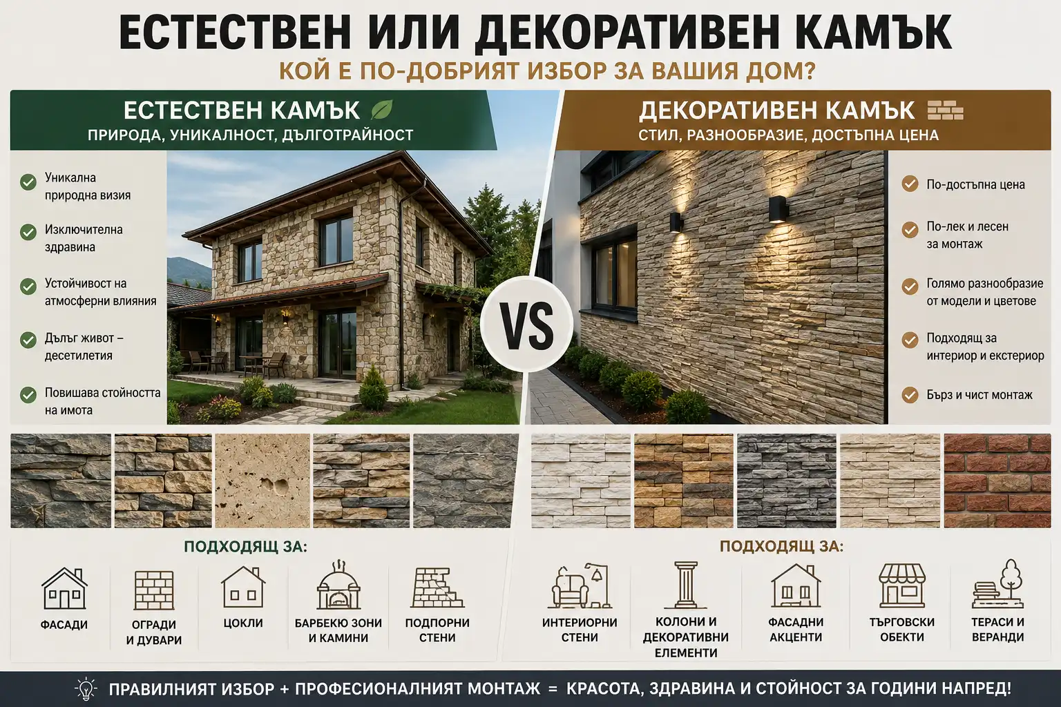 Естествен или декоративен камък